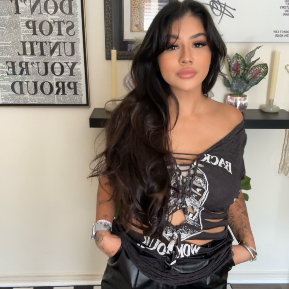 AC/DC DISTRESSED TEE